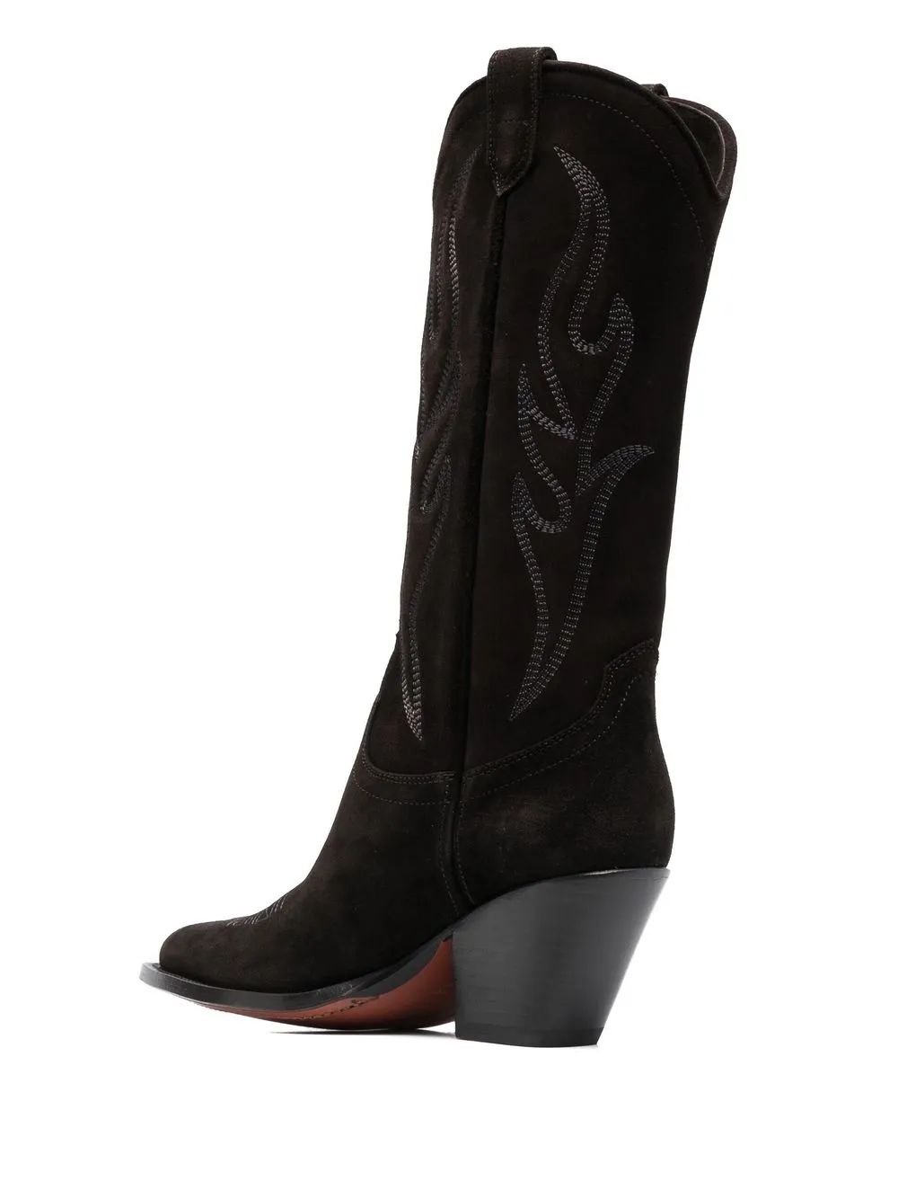 Sonora Suede Boots With Pointed Toe And Cuban Heel In Brown