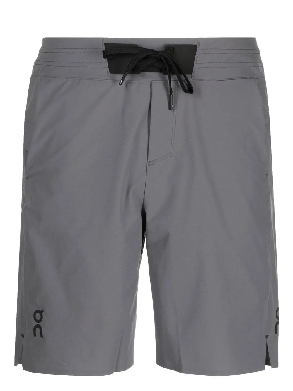 

On Running bermudas con cordones en la pretina y logo estampado - Gris