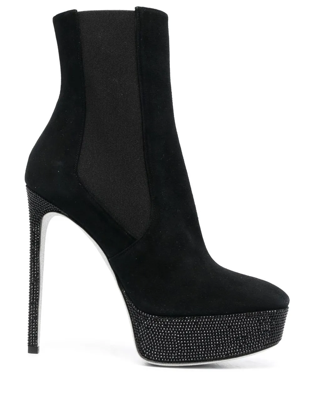 

René Caovilla crystal-embellished platform ankle boots - Negro