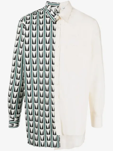 Lanvin patchwork geometric print shirt