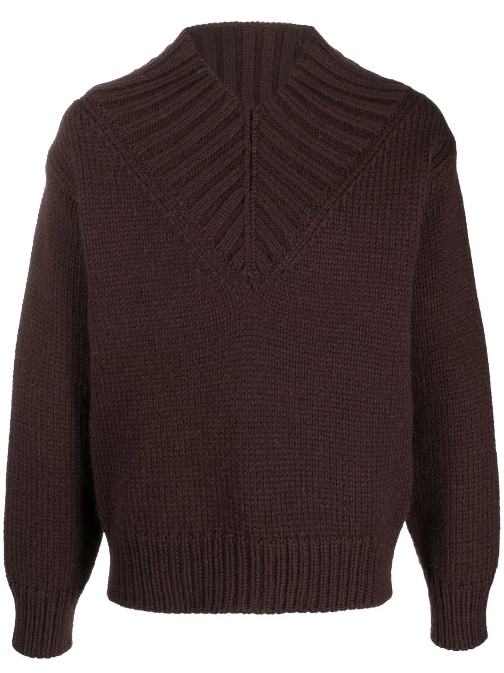 

Jil Sander chunky V-neck jumper - Brown