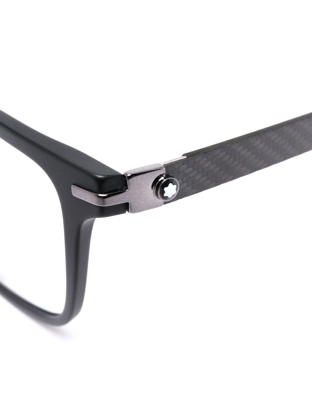 montblanc rectangular-frame design glasses - black