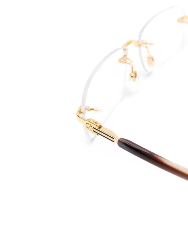 Gucci Eyewear Rimless Optical Glasses | Brown | FARFETCH