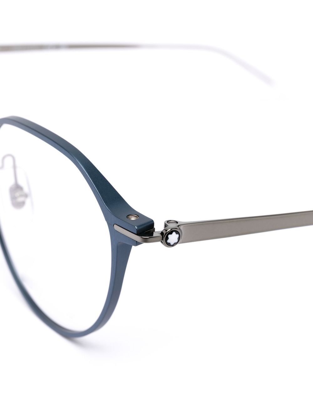 montblanc round-frame optical glasses - blue