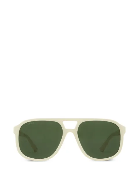 Gucci Eyewear lentes de sol con armazón estilo piloto y placa del logo
