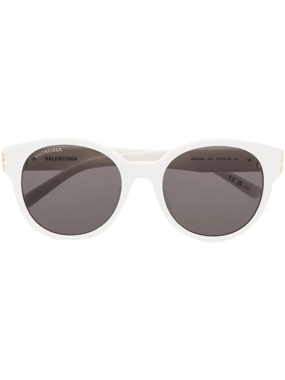 

Balenciaga Eyewear logo-plaque round-frame sunglasses - White