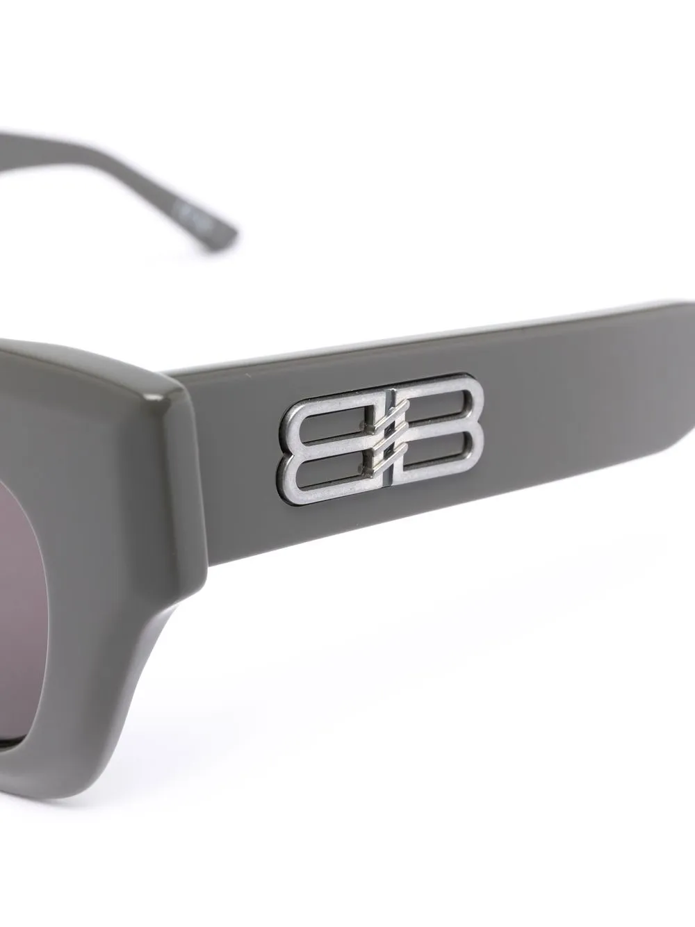  Balenciaga Eyewear Eckige Sonnenbrille Mit Logo Schild   Grau 