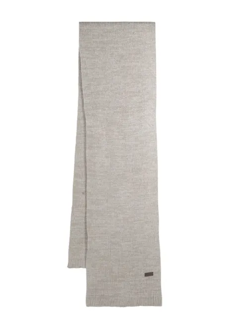Barbour ribbed logo-patch scarf