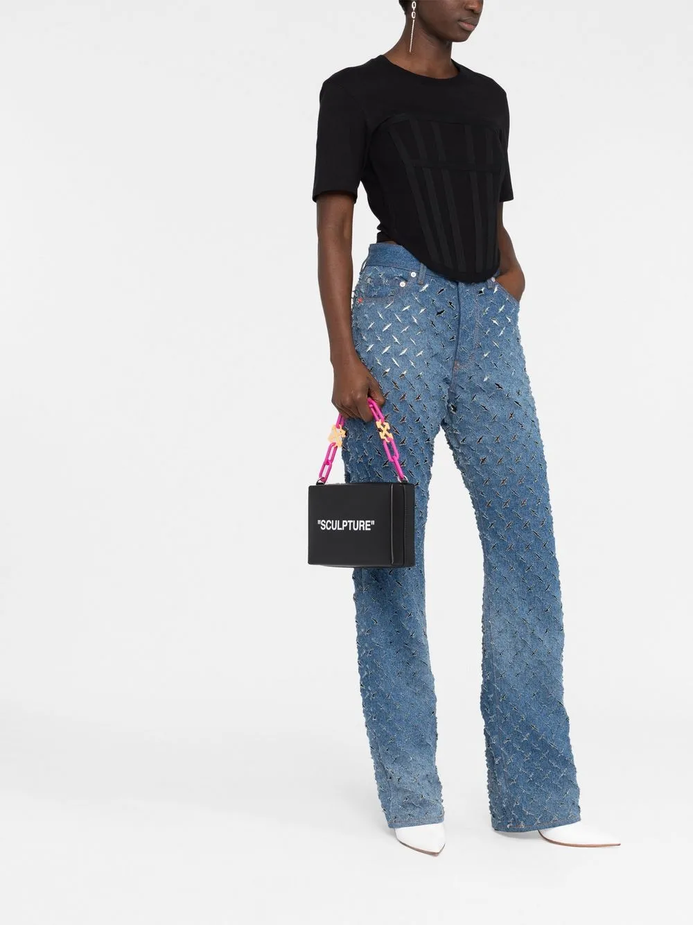 OffWhite Block Pouch Quote Clutch Bag Farfetch