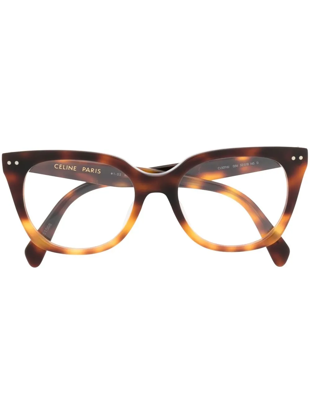 

Celine Eyewear tortoiseshell-effect square-frame glasses - Brown