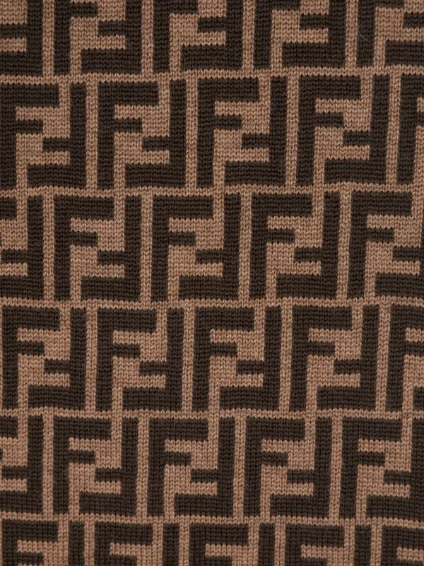 Fendi Kids FF logo-pattern Knitted Scarf | Brown | FARFETCH RO