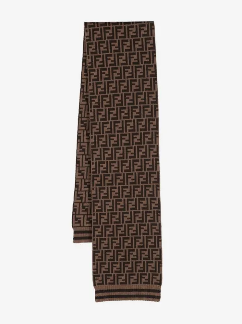 Fendi Kids FF logo-pattern knitted scarf