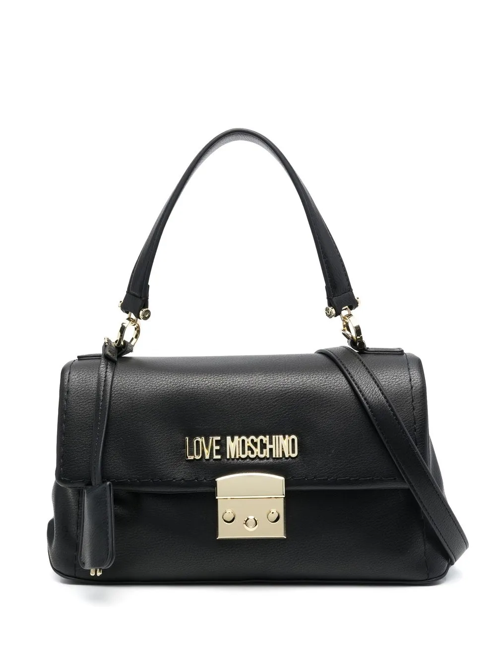 

Love Moschino tote con placa del logo - Negro