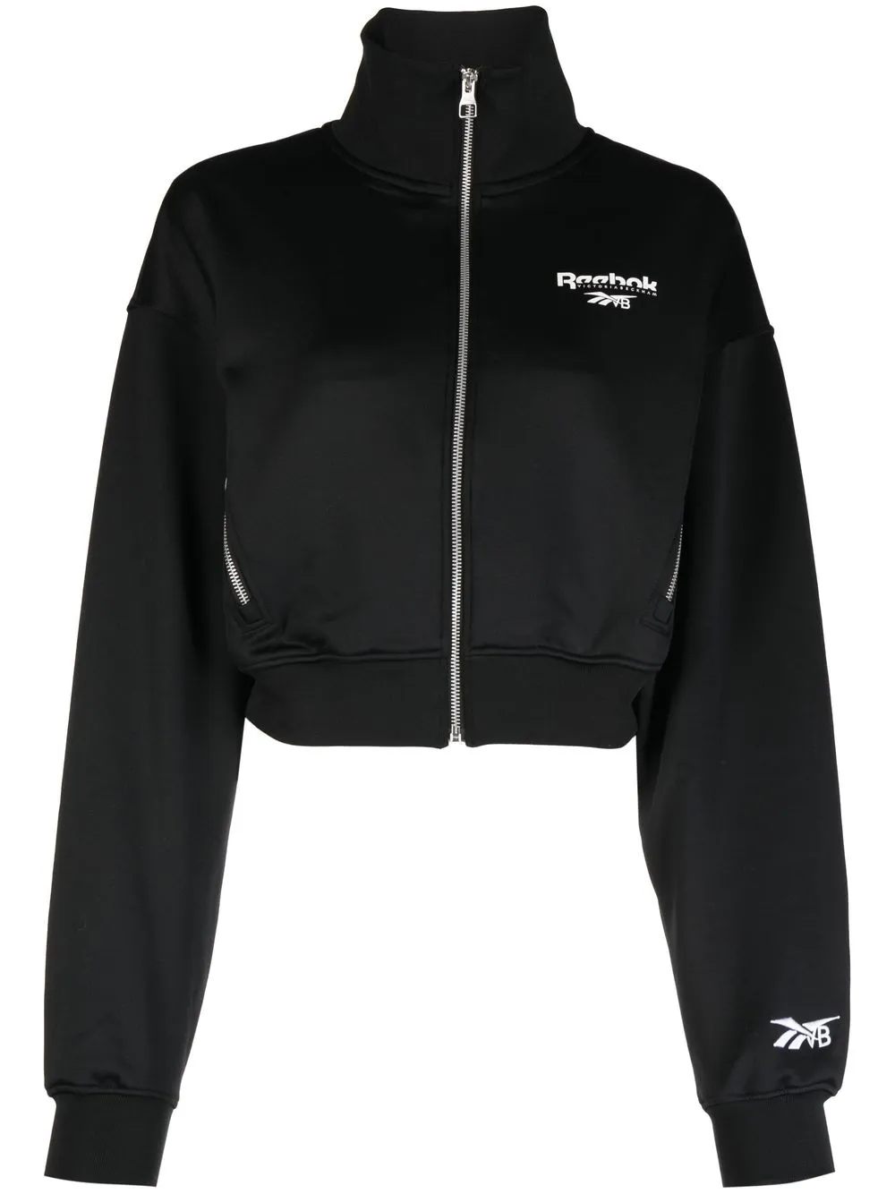 

Reebok x Victoria Beckham log-embroidered cropped track jacket - Black