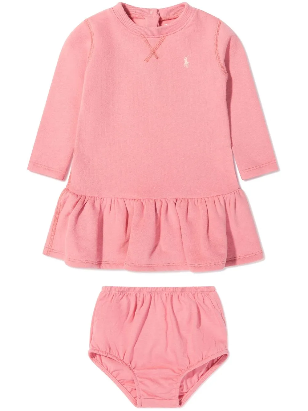 

Ralph Lauren Kids vestido midi con dobladillo peplum - Rosado