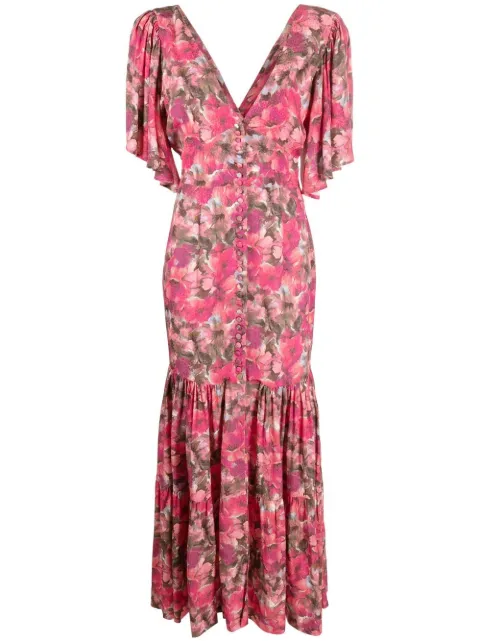 ROTATE BIRGER CHRISTENSEN floral-print V-neck dress