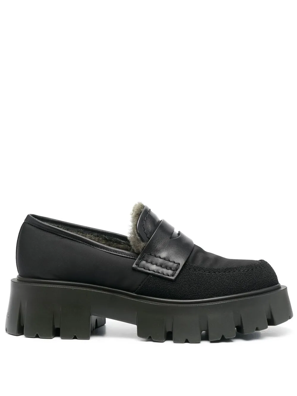 

Premiata shearling-lined loafers - Black