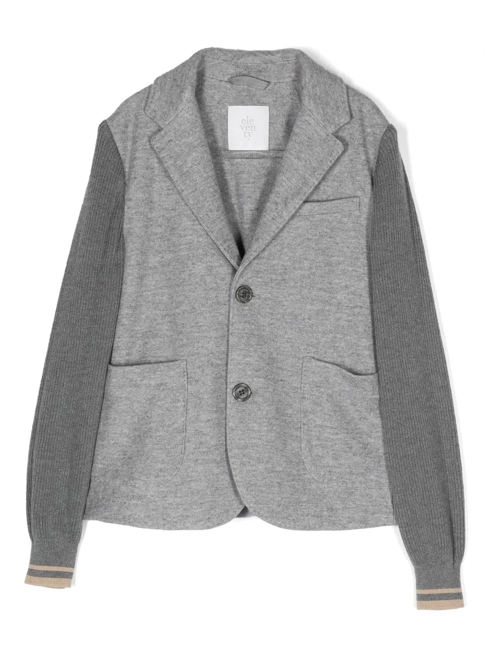 

Eleventy Kids two-tone knit blazer - Grey