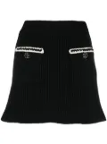 Self-Portrait flap-pocket rib-knit skirt - Black