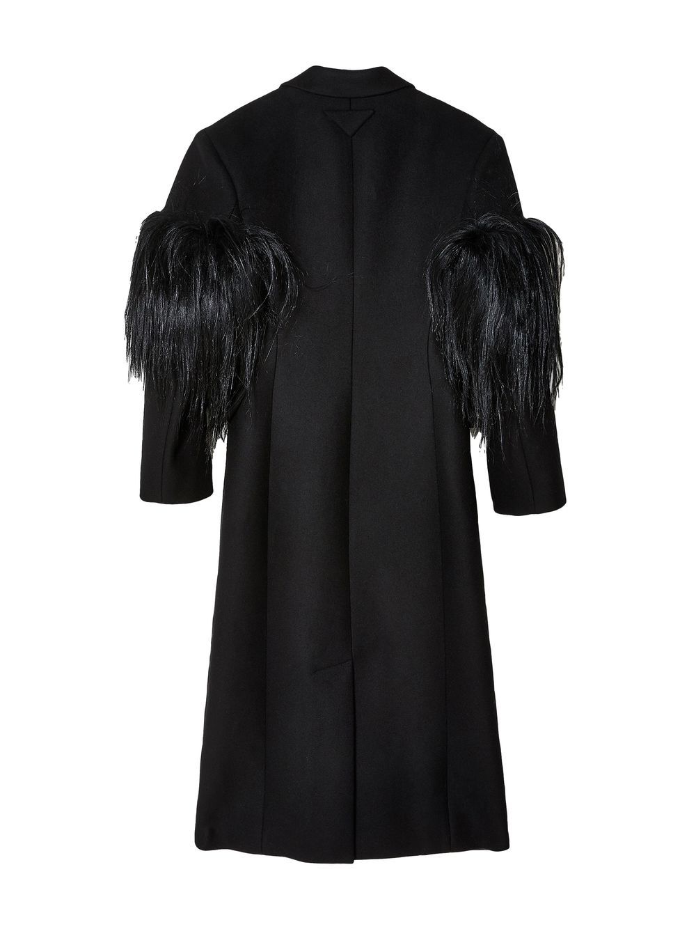 Prada faux-fur trim coat - Black