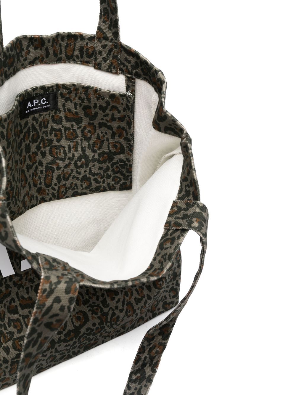 Shop Apc Lou Leopard Print Tote Bag In Green