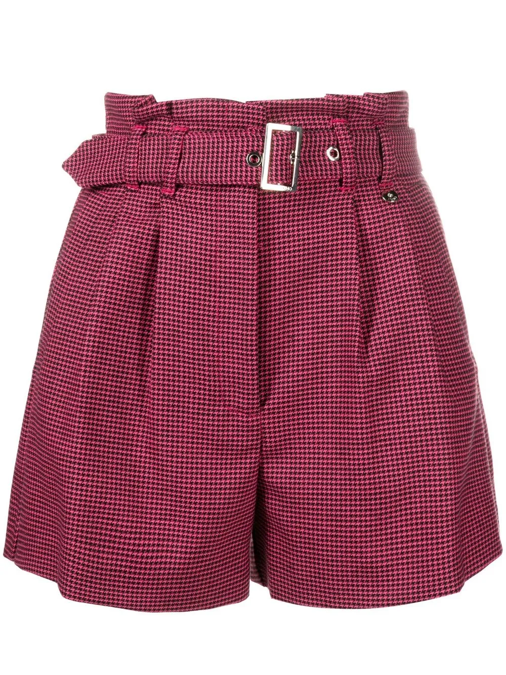 

LIU JO belted check-pattern shorts - Pink