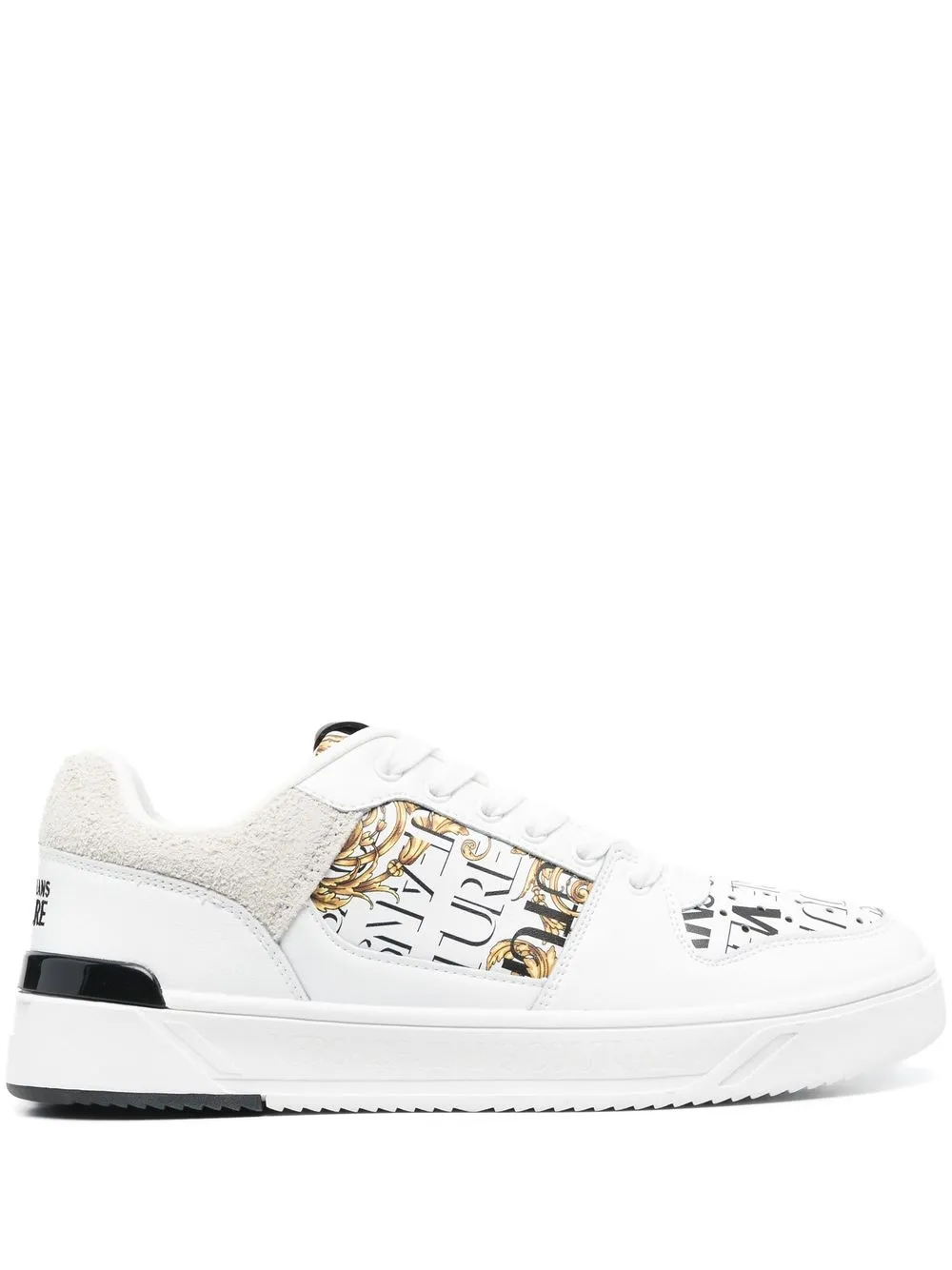 

Versace Jeans Couture tenis con paneles y logo estampado - Blanco