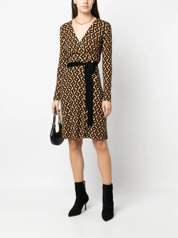 DVF Diane Von Furstenberg Robe Portefeuille Motif Zigzag Farfetch