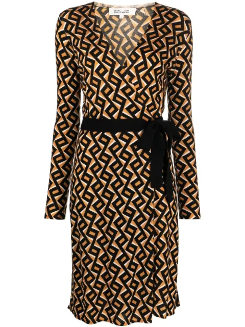 DVF Diane von Furstenberg zig-zag print wrap dress