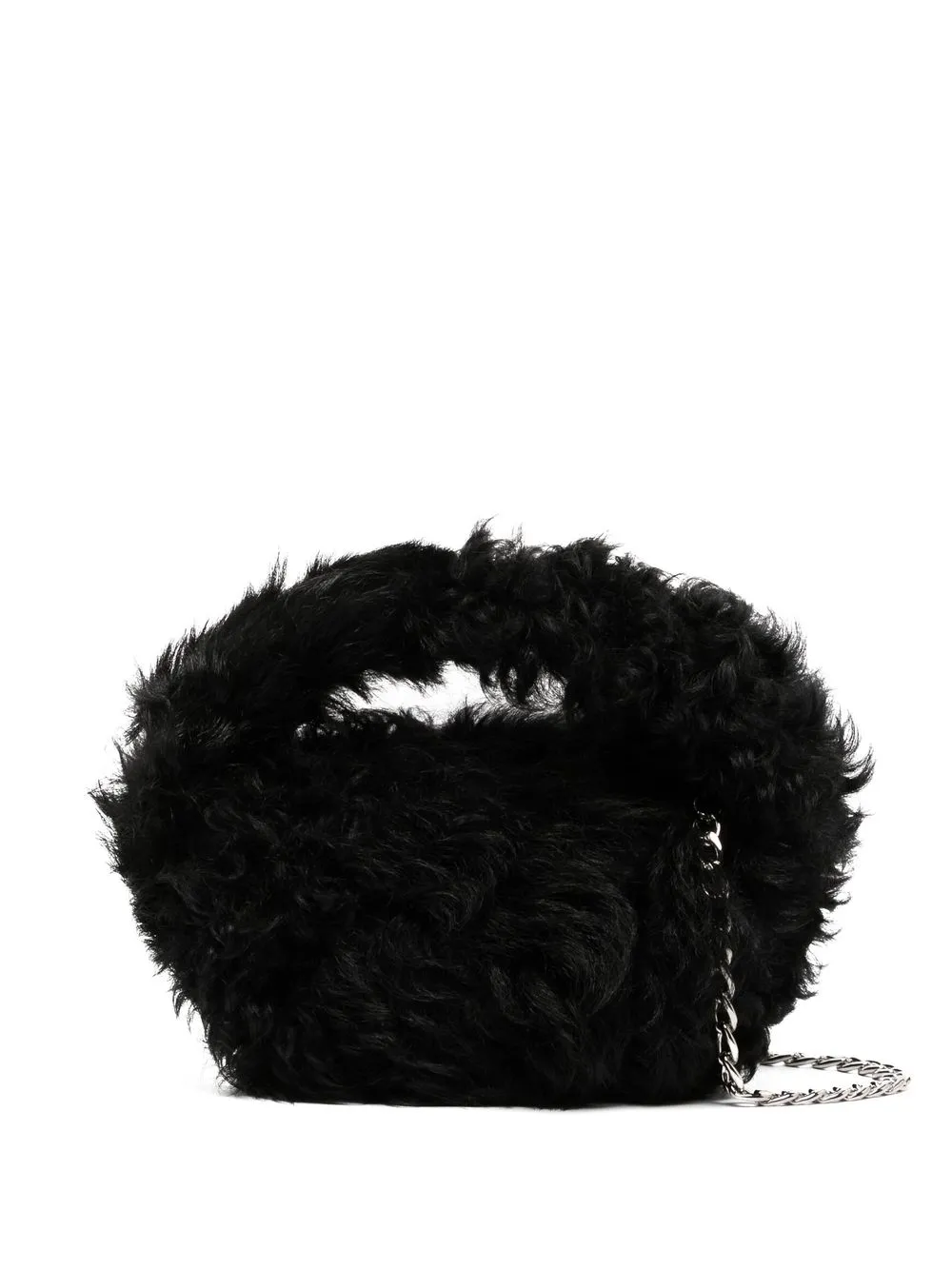 

BY FAR Baby Cush shearling mini bag - Black