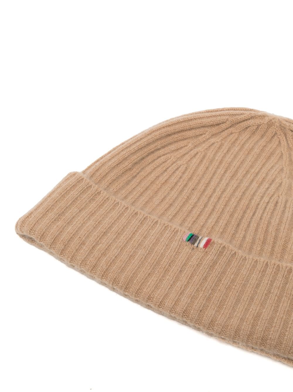 extreme cashmere embroidered-motif ribbed-knit beanie - Bruin