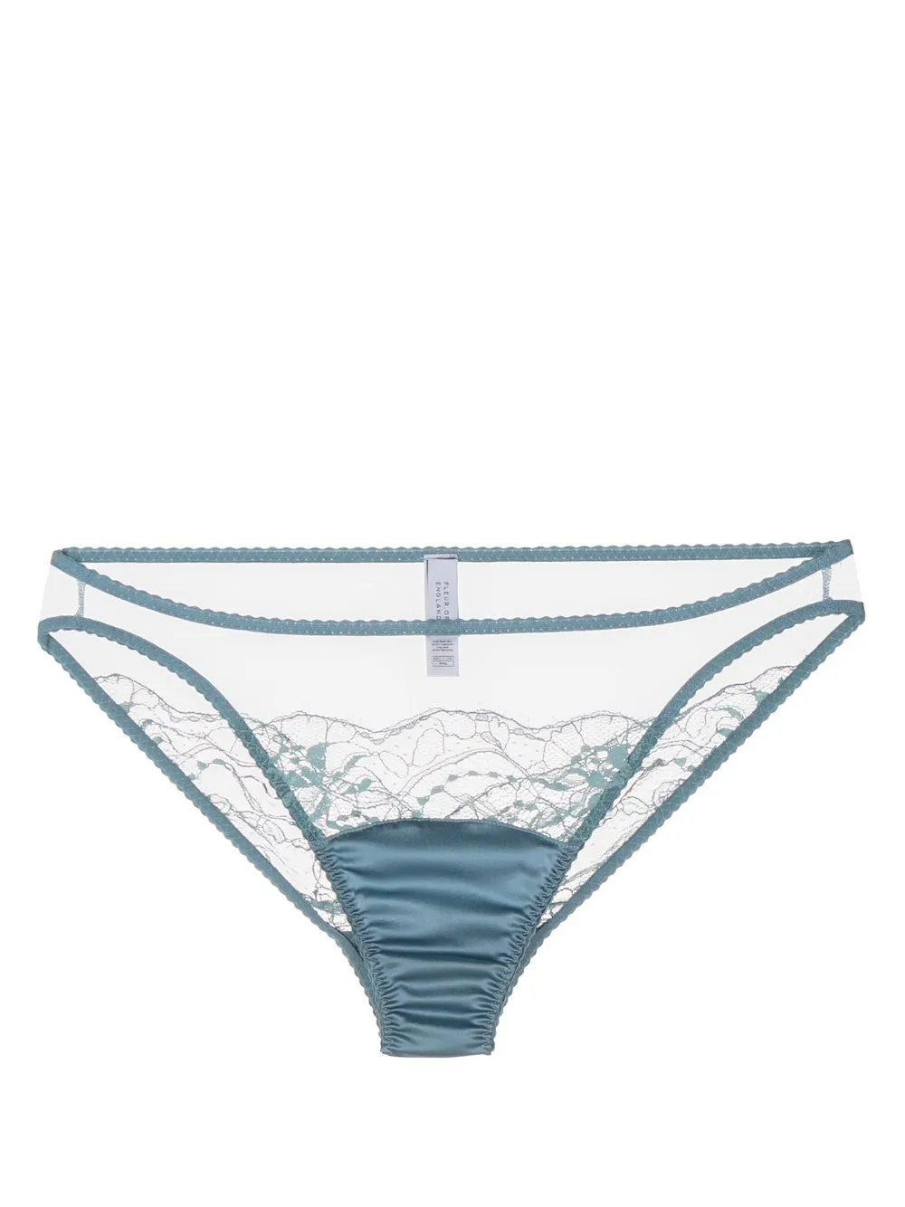 

Fleur Of England high-waist sheer-lace briefs - Blue