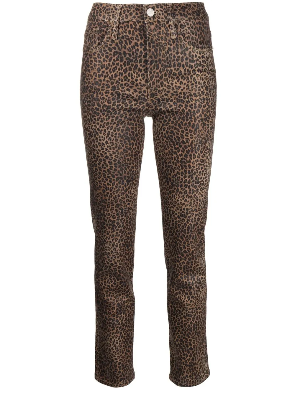 

FRAME leopard-print cropped trousers - Brown