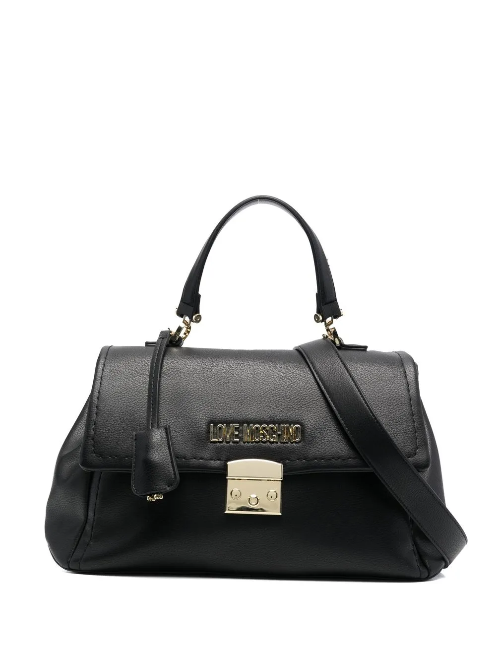 

Love Moschino tote con placa del logo - Negro