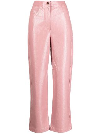 Pink hot sale vinyl trousers