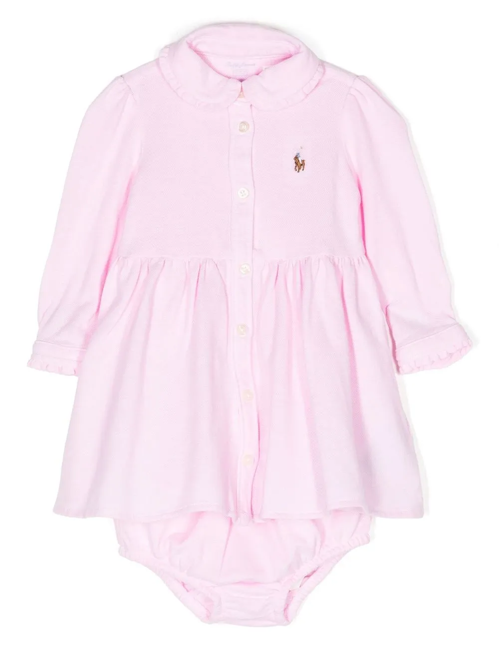 

Ralph Lauren Kids Oxford mesh dress and bloomer set - Pink