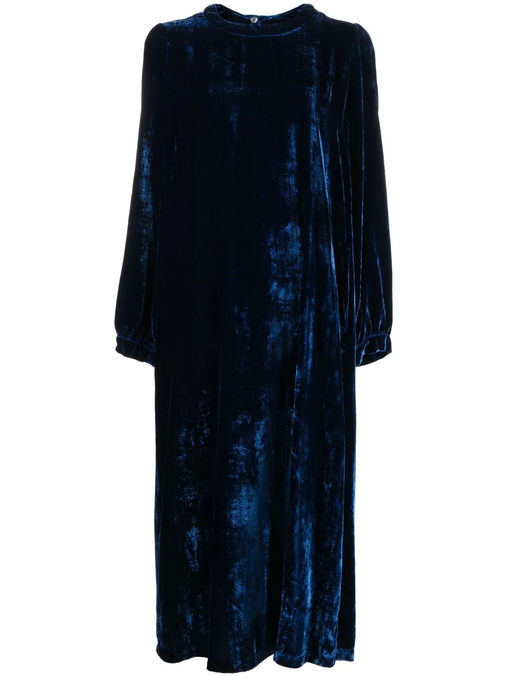 

Semicouture bishop sleeves velvet midi dress - Blue