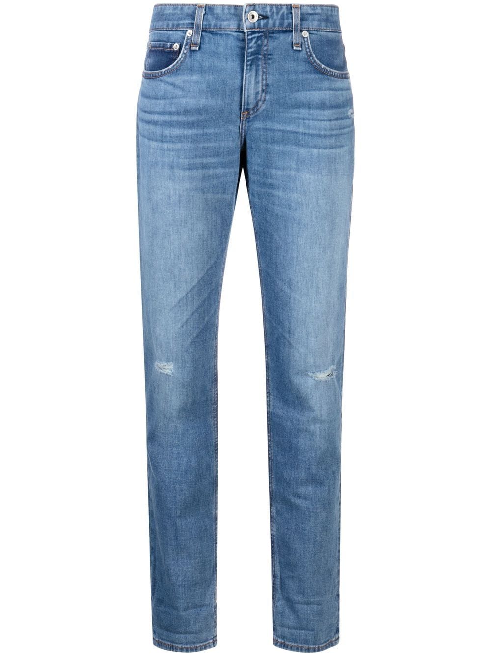 Shop Rag & Bone Hermosa Mid-rise Slim-leg Jeans In Blue