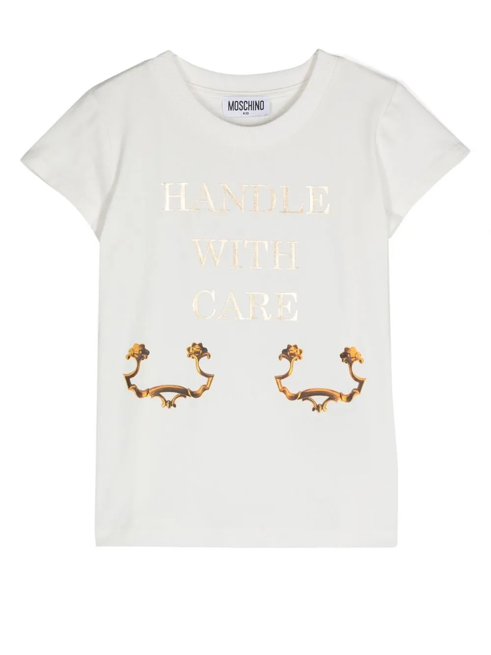 

Moschino Kids playera Handle With Care - Blanco