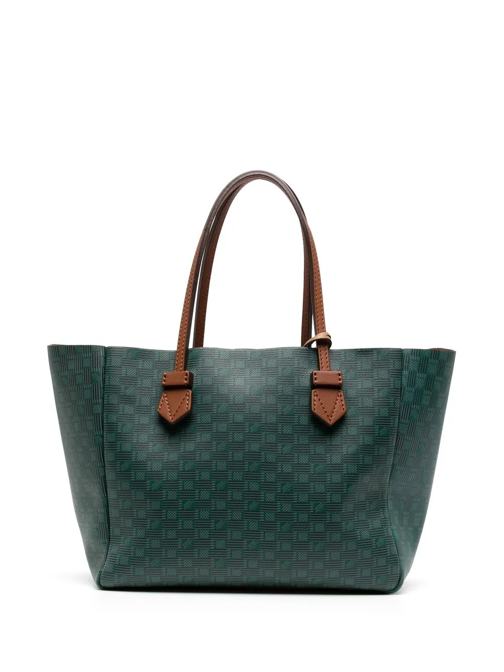 

Moreau Vincennes checked leather tote bag - Green