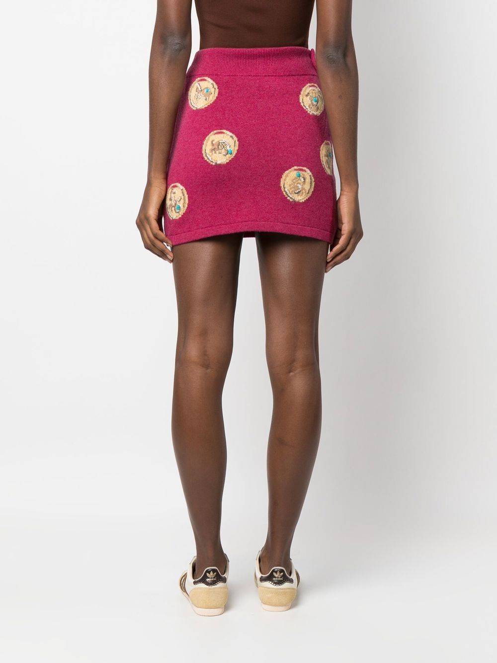Shop Barrie Zodiac Signs Knit Skirt In Pink