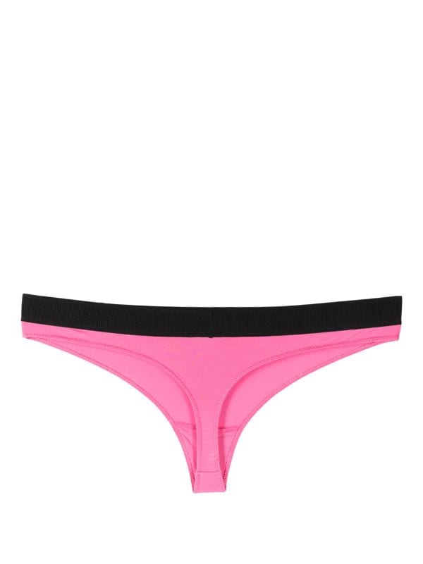 embroidered-logo thong