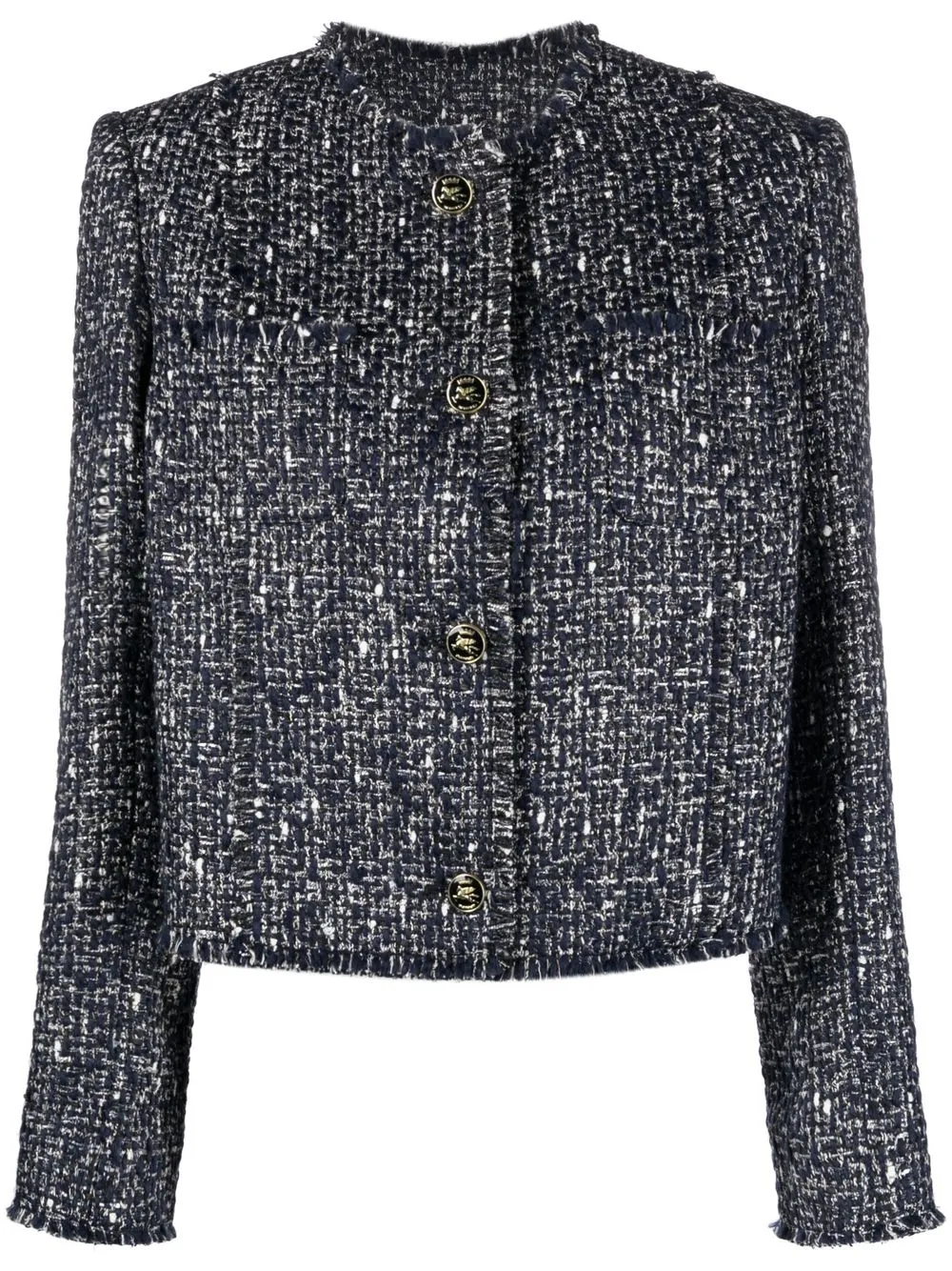 

ETRO button-up bouclé jacket - Blue