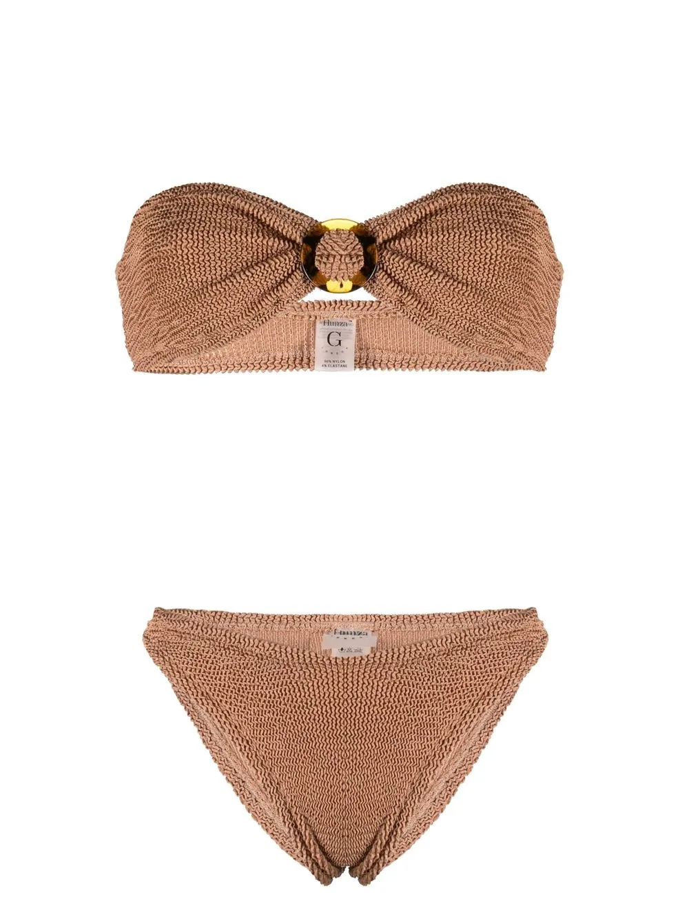 

Hunza G seersucker bandeau bikini - Neutrals