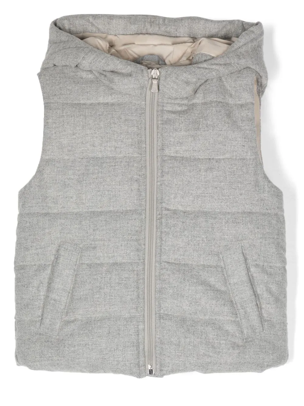 

Eleventy Kids padded zip-up gilet - Grey