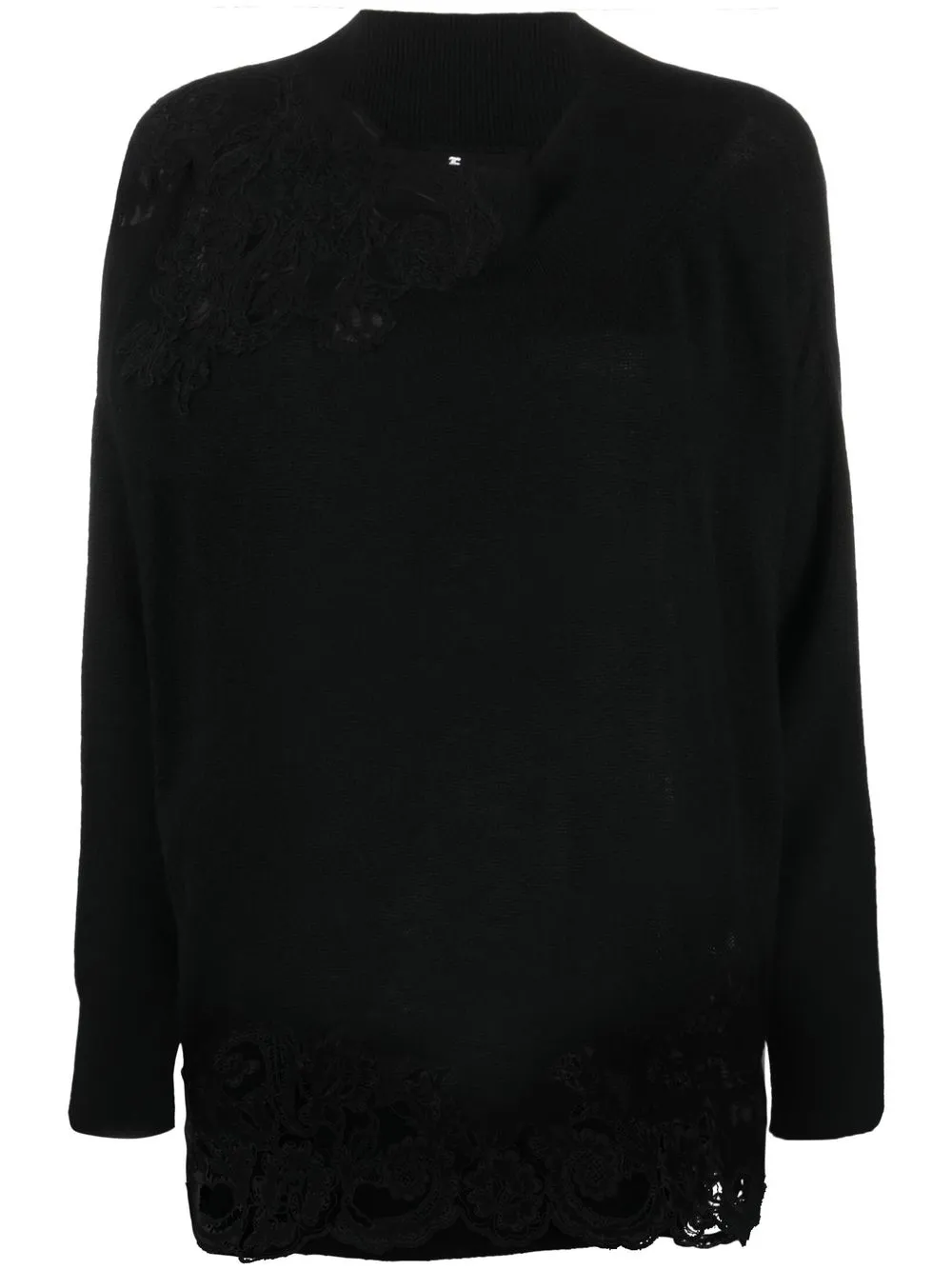 

Ermanno Scervino lace-trim detail jumper - Black