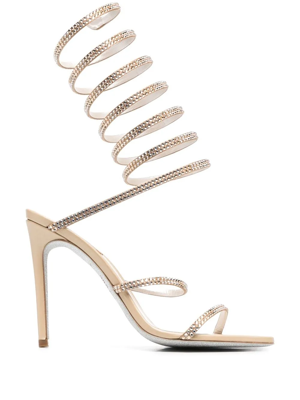 

René Caovilla Jewel 120mm strap-detail sandals - Neutrals