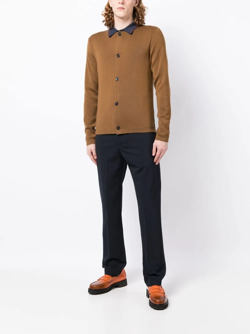 Paul Smith Vest met contrasterende kraag - Bruin