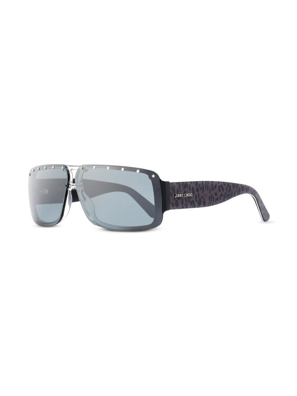 Shop Jimmy Choo Morris Stud-detail Sunglasses In Grey