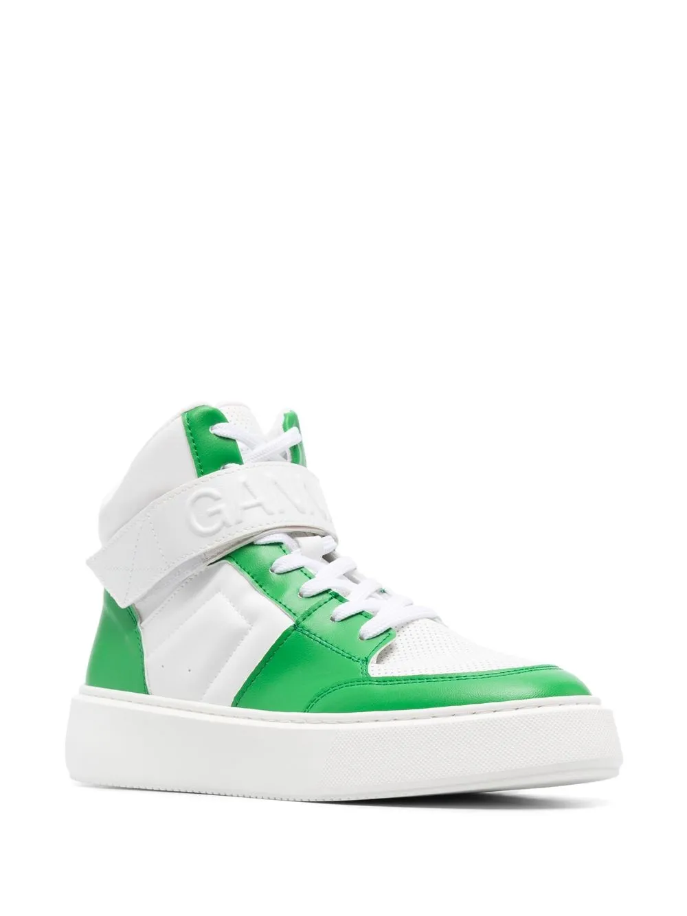GANNI Sporty high-top sneakers - Groen
